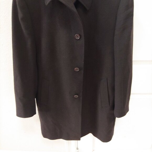 Cardinal Of Canada Wool BlenOvercoat Men 46R Black Luxury Coat Button Up - Picture 3 of 10